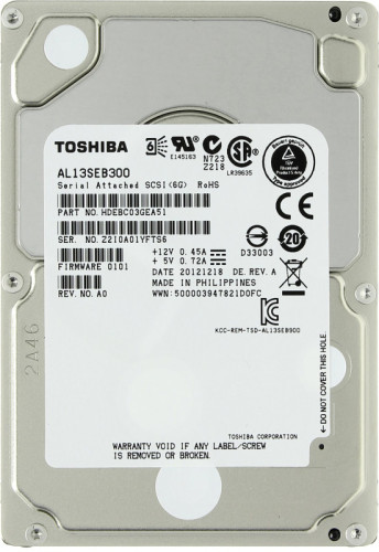 Жесткий диск 2.5" 300 Gb Toshiba AL13SEB300 10Krpm 64MB  SAS 6G