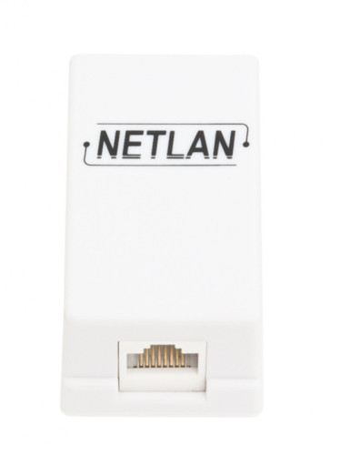 Настенная розетка NETLAN, 1 порт, Кат.5e , RJ45/8P8C, 110, T568A/B, неэкран., белая