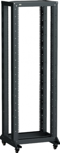 Стойка двухрамная 19" LINEA F, 42U, 600х600мм, на роликах, чёрная, ITK LF05-42U66-2RM