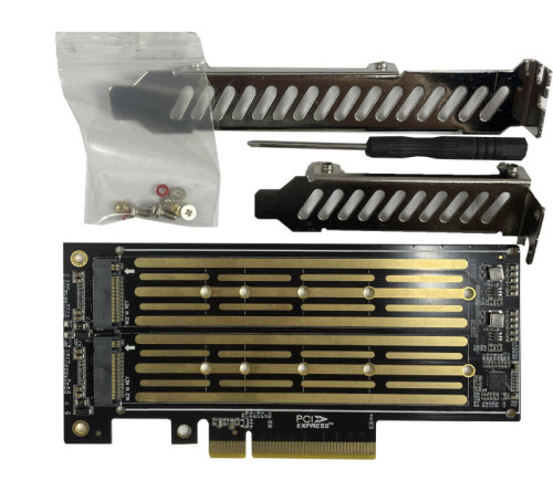 Адаптер SSD дисков PCI-e M2, 2x NVMe(M2)->PCIe x8
