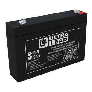 Аккумуляторная батарея UltraLead GP6-9 6V, 9Ah, свинцово-кислотная Аккумуляторная батарея UltraLead GP6-9 6V, 9Ah, свинцово-кислотная