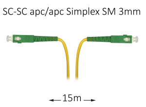 Патч-корд оптический SC-SC APC/APC SM Simplex --15м Патч-корд оптический SC-SC APC/APC SM Simplex --15м
