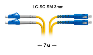 Патч-корд оптический LC-SC UPC/UPC SM Duplex 3мм --7м Патч-корд оптический LC-SC UPC/UPC SM Duplex 3мм --7м