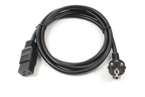 Кабель питания Евровилка - С19 2 метра/черный/3x2.5/16А Кабель питания Евровилка - С19 2 метра/черный/3x2.5/16А