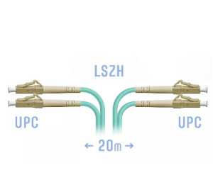 Патч-корд оптический LC-LC UPC/UPC MM Duplex 20 метров OM3, LSZH, 50/125мкм Патч-корд оптический LC-LC UPC/UPC MM Duplex 20 метров OM3, LSZH, 50/125мкм