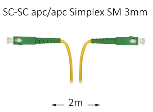 Патч-корд оптический SC-SC APC/APC SM Simplex--2м Патч-корд оптический SC-SC APC/APC SM Simplex--2м