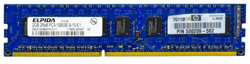 Модуль памяти DIMM DDR-III Unb. ECC 2GB 2Rx8 PC3-10600E (1333MHz) ELPIDA
