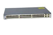 Коммутатор Cisco Catalyst WS-C3750-48PS-S Layer 3, 48 порта 10/100BaseT(PoE). +4 SFP 1Gbit 