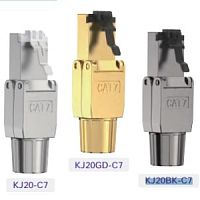 Коннектор RJ45/8P8C под витую пару, Кат.7 10GB KJ20BK-C7 (экранированный) безинструментальный 