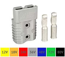 Разъем Anderson 50A Серый (Контакты:сечение провода до 8мм2) для подключения АКБ к ИБП и пр.