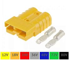 Разъем Anderson 50A Желтый (Контакты:сечение провода до 8мм2) для подключения АКБ к ИБП и пр.