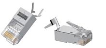 Коннектор RJ45/8P8C под витую пару, Кат.7 SJ650-50U покрытие 50мкд, экранированный