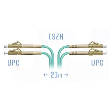 Патч-корд оптический LC-LC UPC/UPC MM Duplex 20 метров OM3, LSZH, 50/125мкм