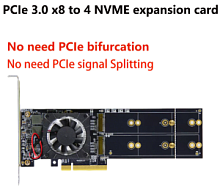 Расширитель(Expander) NVME PLX8747 аппаратная функция bifurcation 4xNVME M.2 Low/Hi Profile