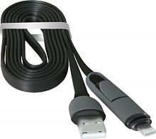 Кабель DEFENDER LIGHTNING+MICRO USB TO USB2 1м USB10-03BP 87488 Black