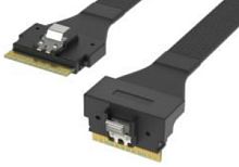 Кабель Slim SAS (SFF8654-8i) to Slim SAS (SFF8654-8i) угол 90гр. 0.8м NVME