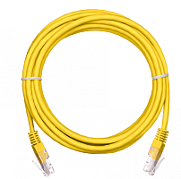 Патч-корд NETLAN U/UTP 4 пары, Кат.5е  заливной, многожильный, BC (CU), PVC нг(B), желтый, 1м