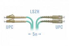 Патч-корд оптический LC-SC UPC/UPC MM Duplex 3мм --5м OM3, LSZH