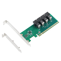 Адаптер PCI-E 16x -> 4x PCI-E x4 U.2 SFF-8643 SSD (PowerStab) Hi/Lo-Profile(требуется поддердка PCI-
