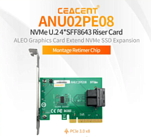 Расширитель(Expander) NVME CEACENT ANU02PE08 2x SFF8643 NVME без функции bifurcation 