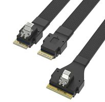 Кабель Slim SAS (SFF8654-8i) to 2x Slim SAS (SFF8654-4i) 0.8м NVME
