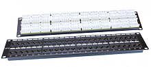 Патч-панель Hyperline 19", 2U, 48 портов RJ-45, категория 5e, Dual IDC, ROHS, цвет черный