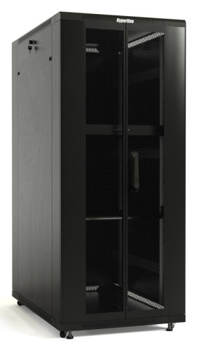 Hyperline TTB-3261-DD-RAL9004 Шкаф напольный 19-дюймовый, 32U, 1610x600х1000 мм (ВхШхГ), передняя и 