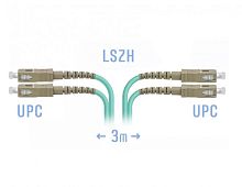 Патч-корд оптический SC-SC UPC/UPC MM Duplex 3мм --3м OM3, LSZH
