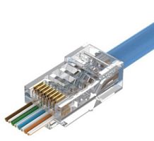 Коннектор RJ45/8P8C под витую пару, Кат.5e SJ553-3U покрытие 3мкд (проходной)