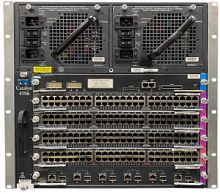 Модульный коммутатор Cisco Catalyst 4506 комплектность: 144x 1Gbit PoE+48Gbit+6SFP