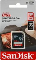 Карта MICRO SDXC 64Gb SANDISK SDSDUNR-064G-GN3IN UHS-3