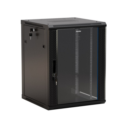 Hyperline TWB-0645-GP-RAL9004 Шкаф настенный 19-дюймовый (19"), 6U, 367x600х450мм, стеклянная дверь 