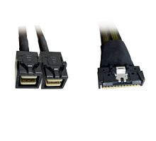 Кабель Slim SAS LP (SFF8654-8i) to 2x Mini SAS HD (SFF8643) 0.59м NVME