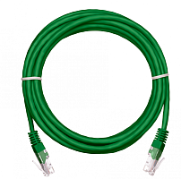 Патч-корд NETLAN U/UTP 4 пары, Кат.5е  заливной, многожильный, BC (CU), PVC нг(B), зеленый, 1м