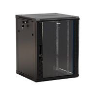 Hyperline TWB-1245-GP-RAL9004 Шкаф настенный 19-дюймовый (19"), 12U, 650x600х450мм, стеклянная дверь