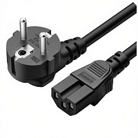 Кабель питания Евровилка - С15 1.8 метра/черный/3x1мм/16А