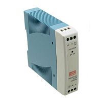 Блок питания на DIN-рейку, 24В, 0.42А, MeanWell MDR-10-24 AC-DC (85-264V)->24V(0.42A)