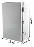Шкаф сетевой мультимедийный пластиковый с перфорированной панелью  400*250*170 IP67