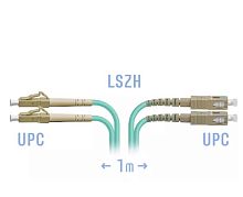 Патч-корд оптический LC-SC UPC/UPC MM Duplex 3мм --1м OM3, LSZH