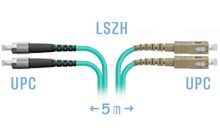 Оптический патч-корд FC-SC UPC/UPC МM OM3 Duplex 3мм --5м