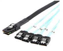 Кабель SAS SFF-8087 BackPlane to 4 SATA to Host 1M (Reverse)