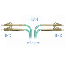 Патч-корд оптический LC-LC UPC/UPC MM Duplex 15 метров OM3, LSZH, 50/125мкм