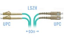 Патч-корд оптический LC-SC UPC/UPC MM Duplex 3мм --10м OM3, LSZH