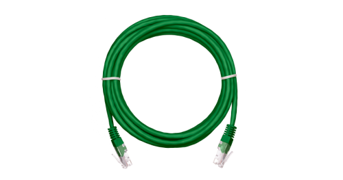 Патч-корд NETLAN U/UTP 4 пары, Кат.5е  заливной, многожильный, BC (CU), PVC нг(B), зеленый, 3м