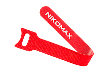 Стяжка-липучка NIKOMAX с мягкой пряжкой, 150х12мм, для пучков до 35мм, красная, уп-ка 10шт.