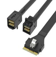 Кабель (ACD-60003-ZC) Slim SAS (SFF8654-8i) to 2x Mini SAS HD (SFF8643) 1м 