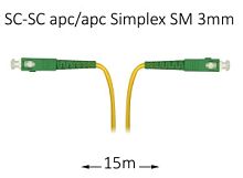 Патч-корд оптический SC-SC APC/APC SM Simplex --15м