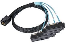 Кабель Mini SAS HD (SFF8643) to 4x SAS (SFF8482) + SataPowerIN 1м