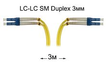 Патч-корд оптический LC-LC UPC/UPC SM Duplex 3мм --3м