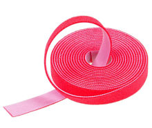 Стяжка-липучка нарезаемая, в рулоне 5м, ширина 10 мм, красная